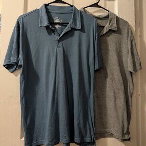 True Classic polos Large men’s blue and gray set of 2 shirts